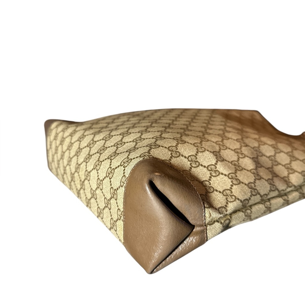 Auth. Repainted Gucci Beige+Brown GG Monogram Sherry Line Green And RedTote Bag - Picture 6 of 14